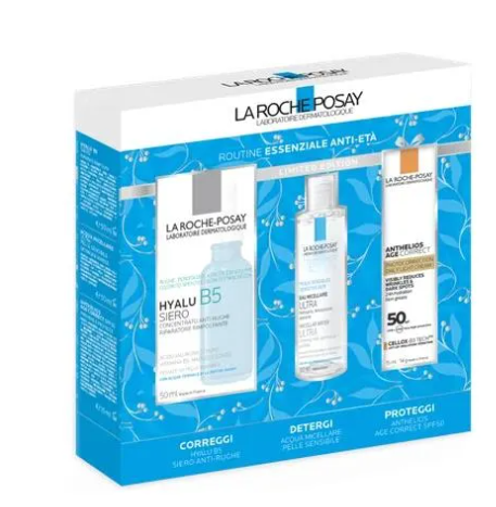 Set Hyalu B5 Siero 50ml + Acqua Micellare 50ml + Mini Age Correct 15ml La Roche-Posay - Routine Viso Completa Idratante e Antirughe
